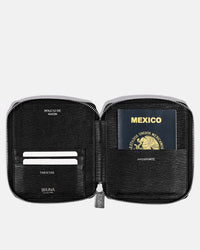 Funda con Cierre para 1 Pasaporte - Black Phantom