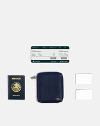 Funda con Cierre para 1 Pasaporte - Navy Phantom