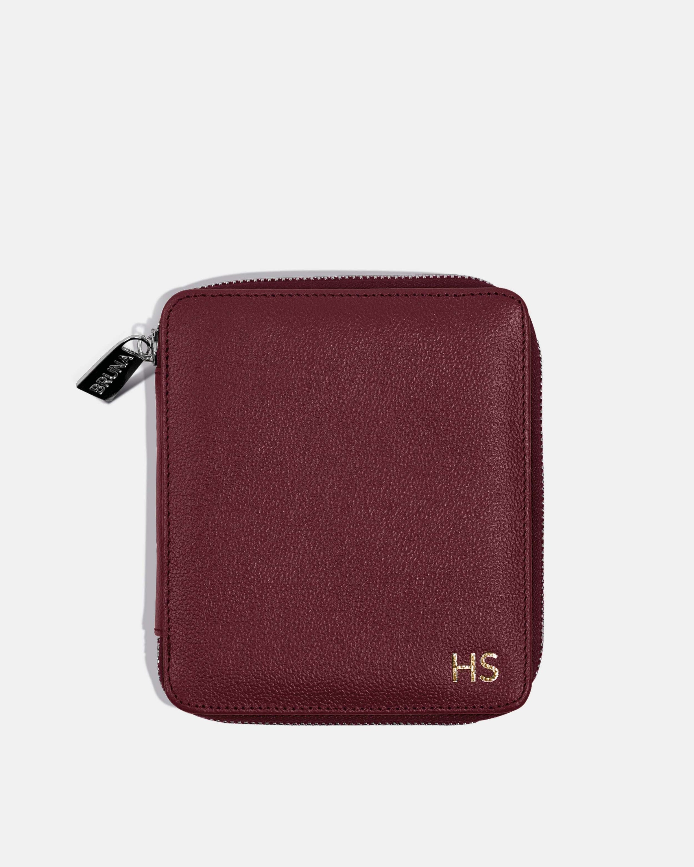 Funda con Cierre para 1 Pasaporte - Burgundy