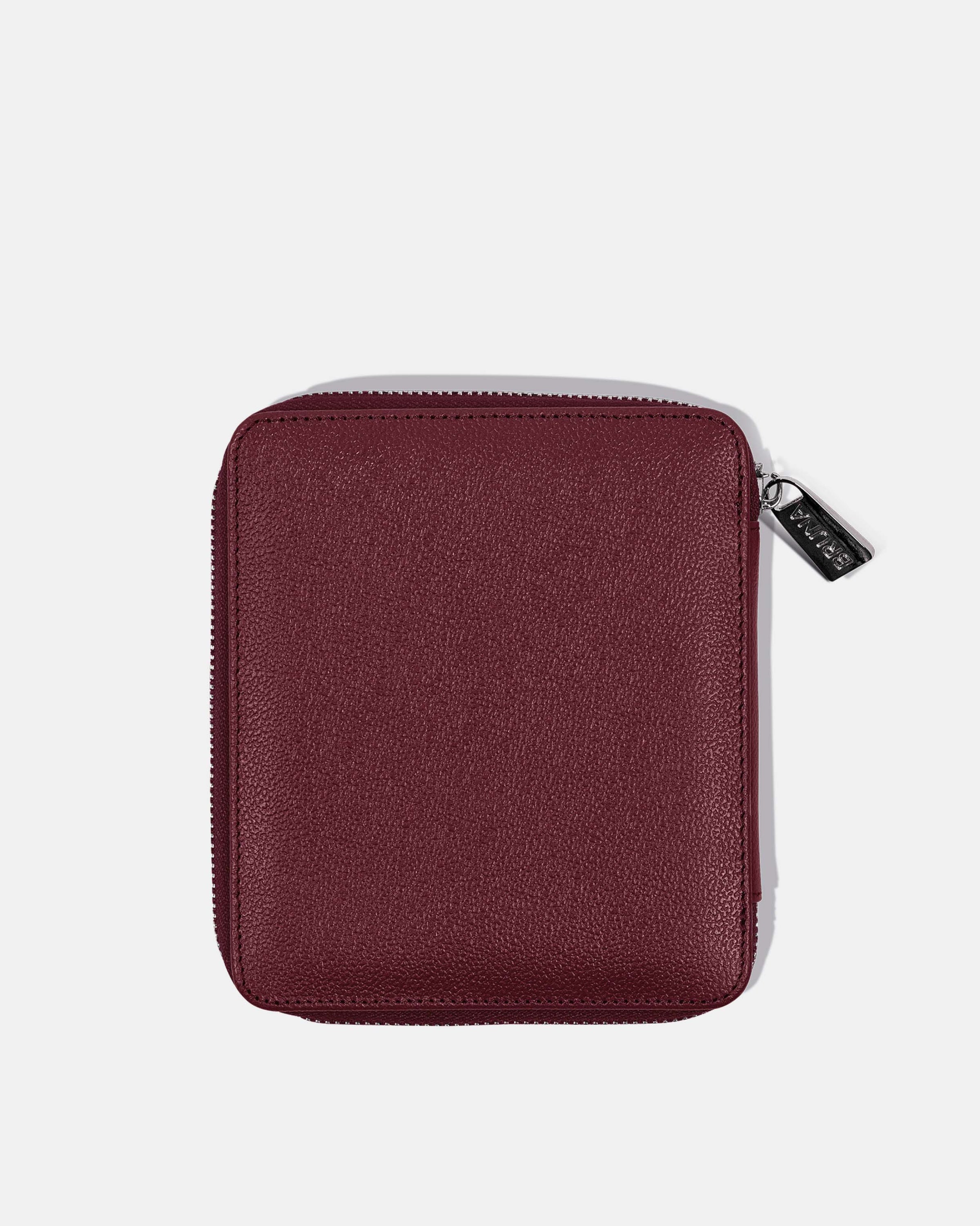 Funda con Cierre para 1 Pasaporte - Burgundy