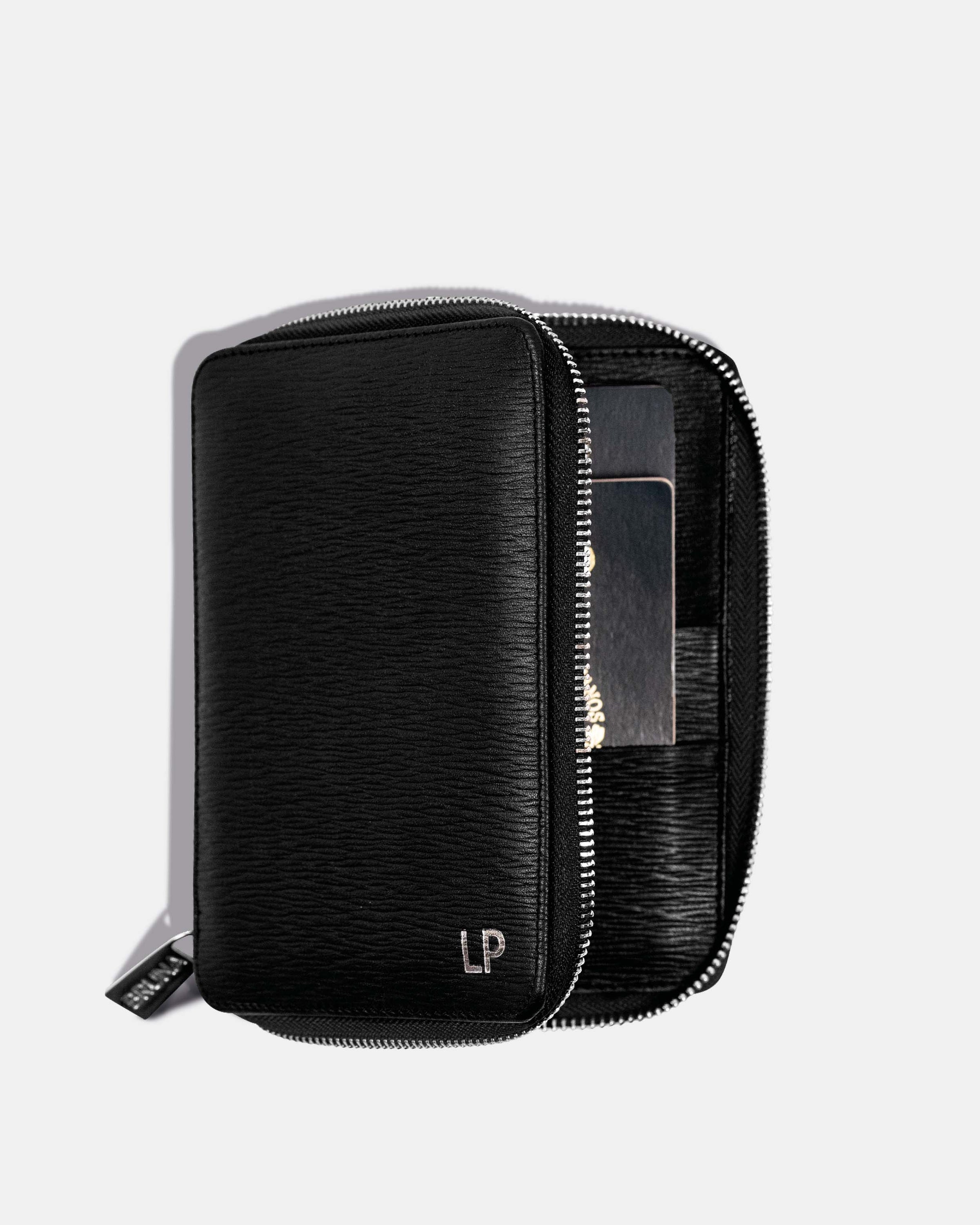 Zippered Case for 2 Passports - Black Phantom
