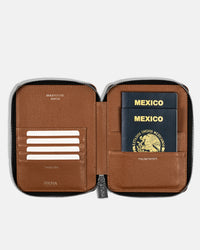 Funda con Cierre para 2 Pasaportes - Latte