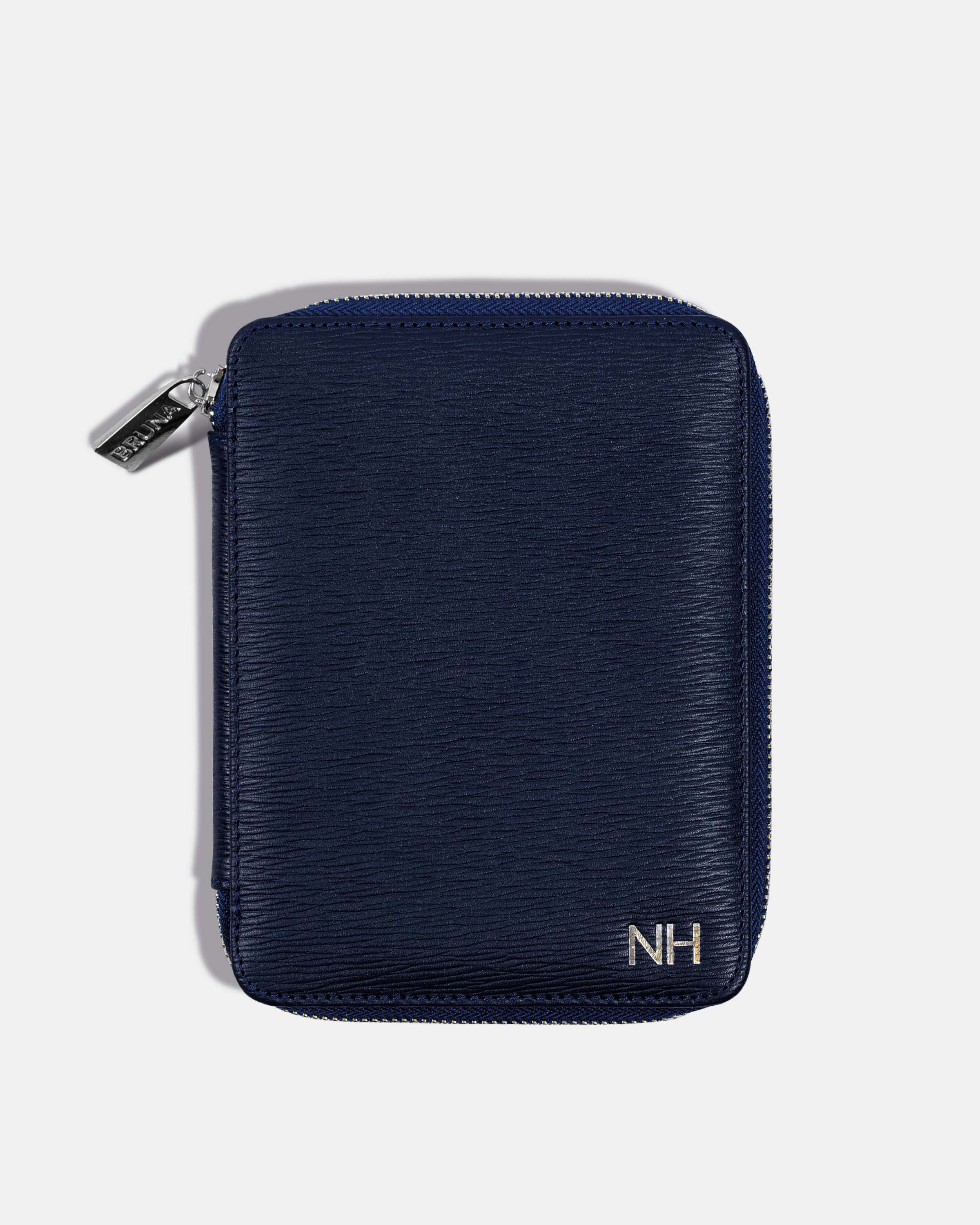 Funda con Cierre para 2 Pasaportes - Navy Phantom