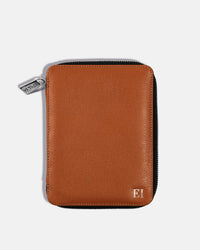 Funda con Cierre para 2 Pasaportes - Sahara Brown