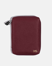 Funda con Cierre para 2 Pasaportes - Burgundy