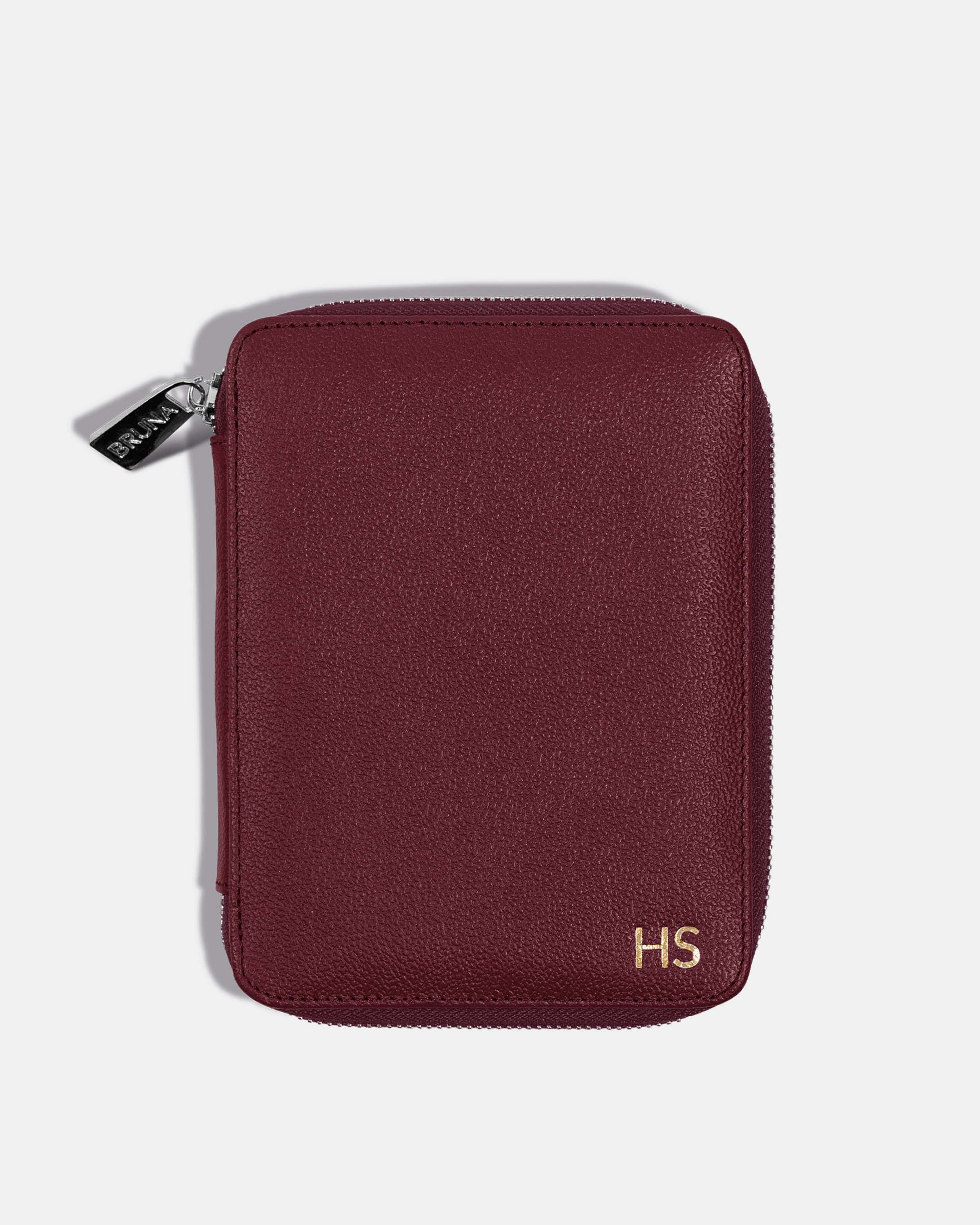 Funda con Cierre para 2 Pasaportes - Burgundy