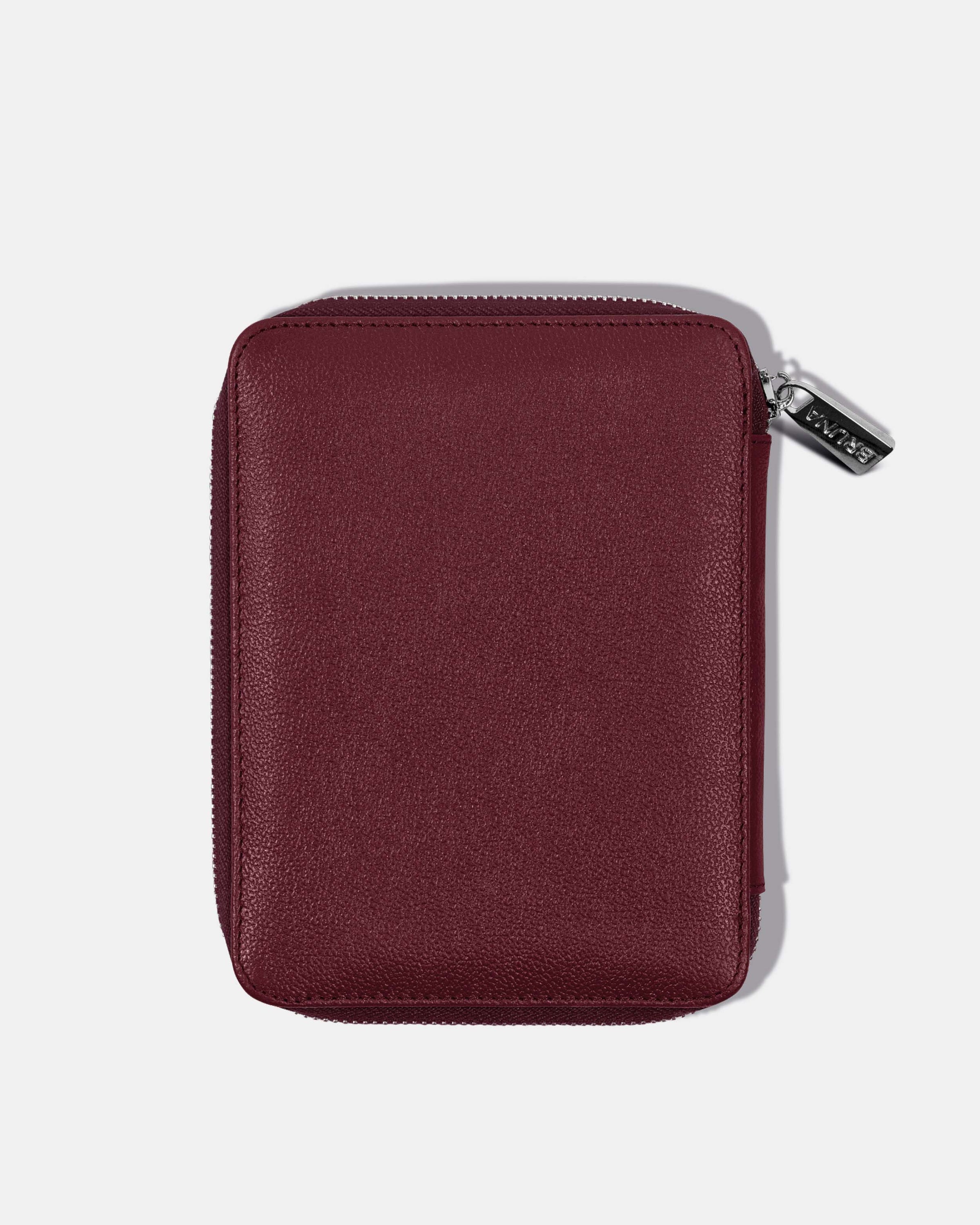 Funda con Cierre para 2 Pasaportes - Burgundy