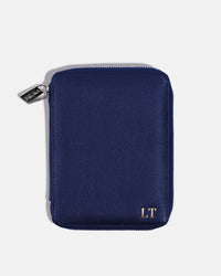 Funda con Cierre para 2 Pasaportes - Navy Blue