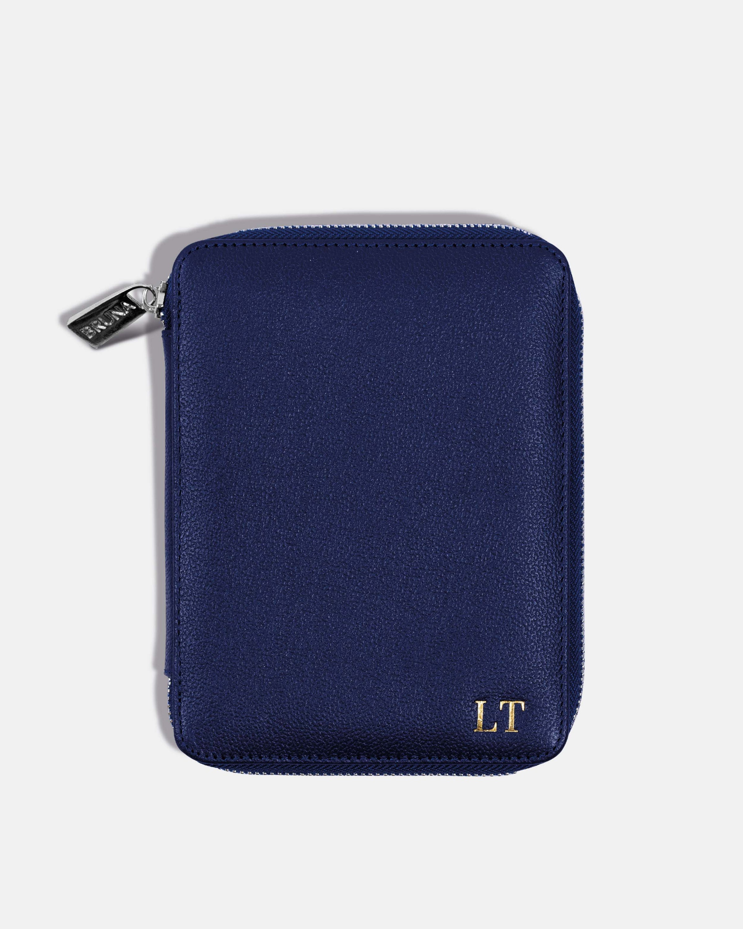 Funda con Cierre para 2 Pasaportes - Navy Blue