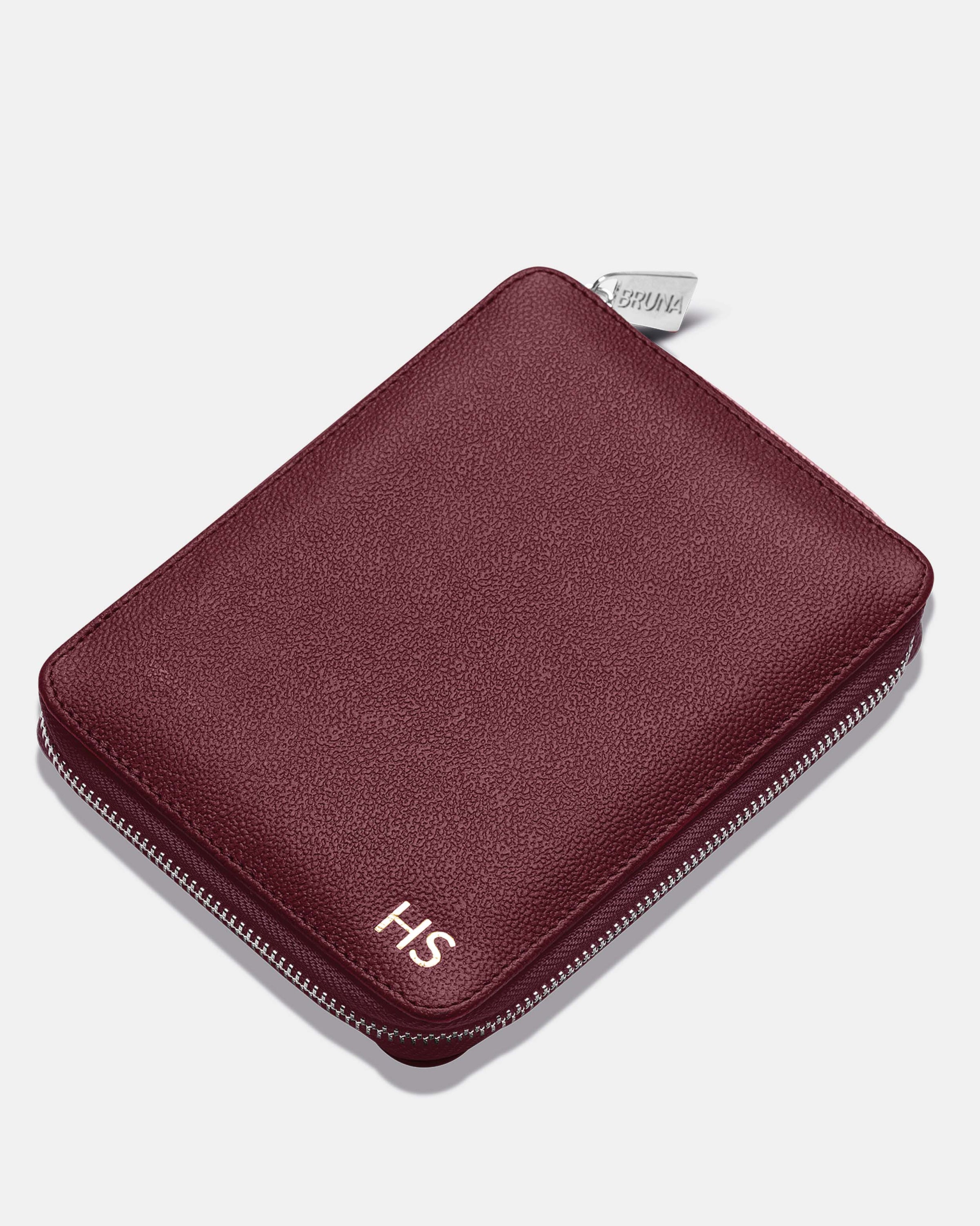 Funda con Cierre para 2 Pasaportes - Burgundy