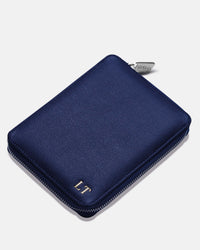 Funda con Cierre para 2 Pasaportes - Navy Blue
