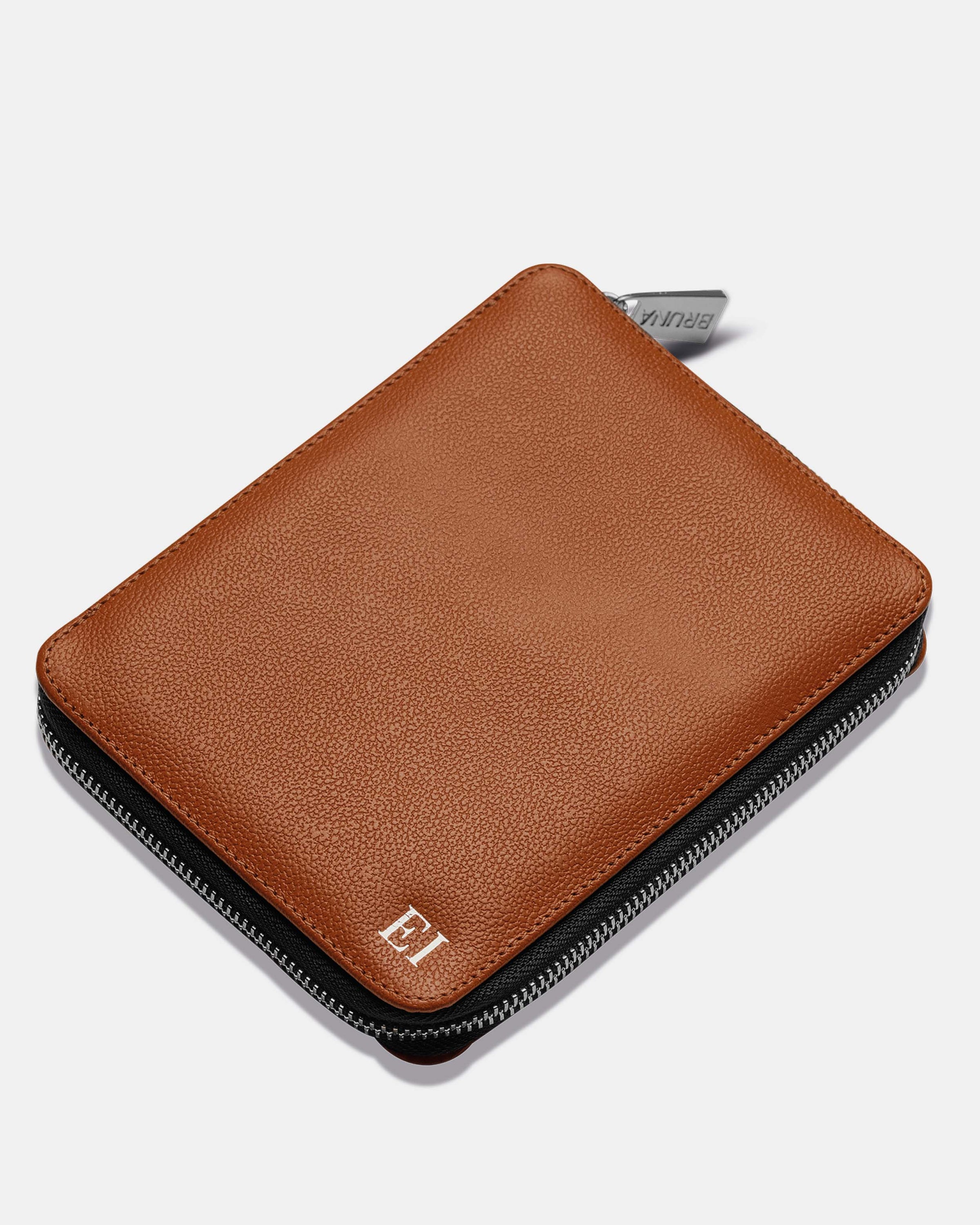 Funda con Cierre para 2 Pasaportes - Sahara Brown