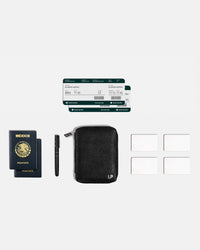 Zippered Case for 2 Passports - Black Phantom