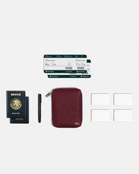 Funda con Cierre para 2 Pasaportes - Burgundy