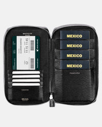 Zippered Holder for 4 Passports - Black Phantom