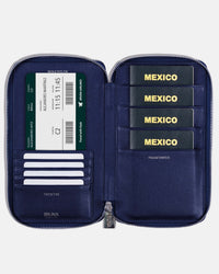 Funda con Cierre para 4 Pasaportes - Navy Blue
