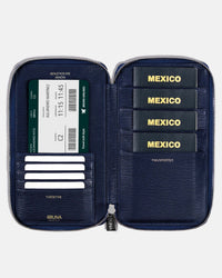 Zippered 4-Passport Holder - Navy Phantom