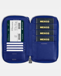 Funda con Cierre para 4 Pasaportes - Blue Riviera