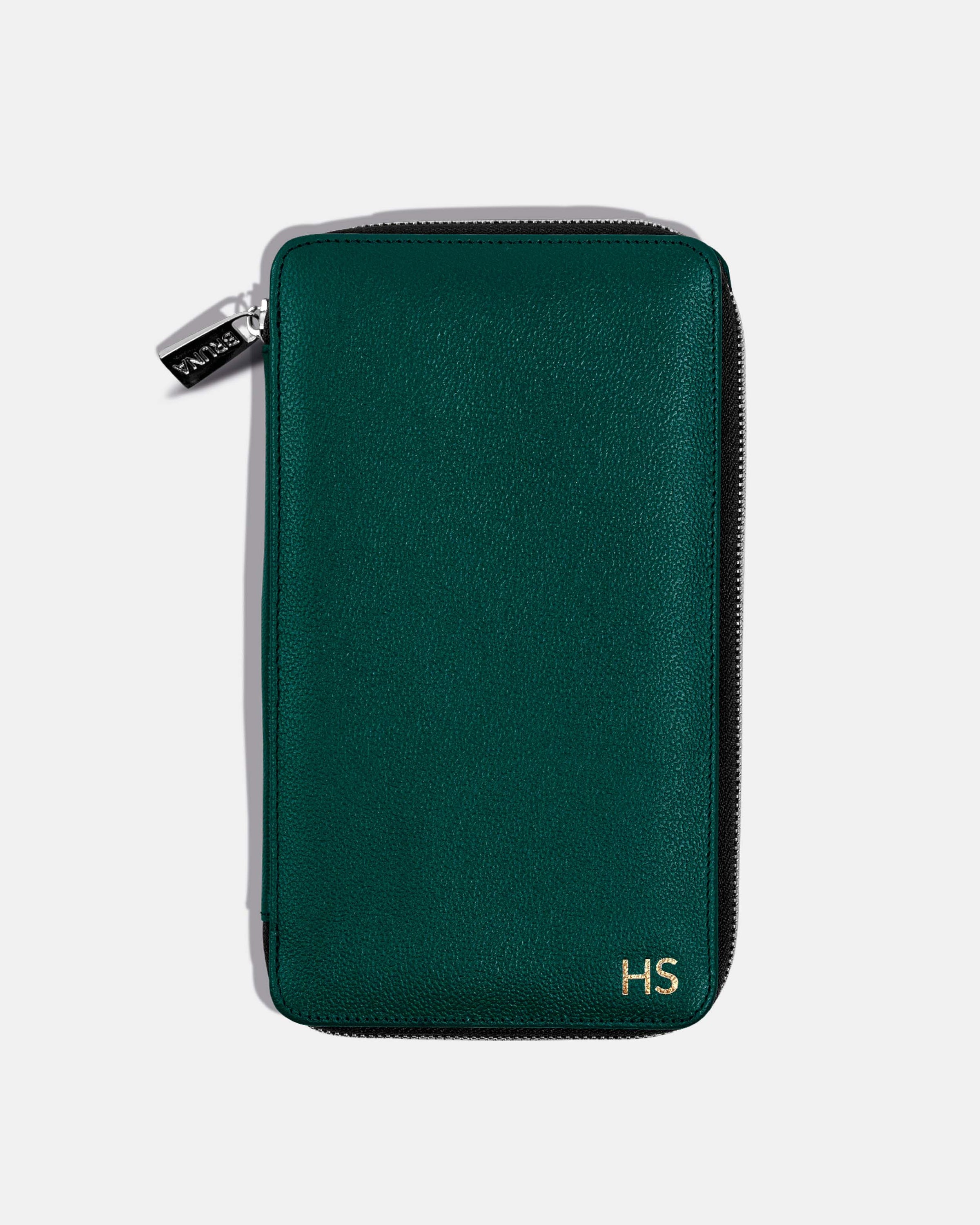Funda con Cierre para 4 Pasaportes - Forest Green