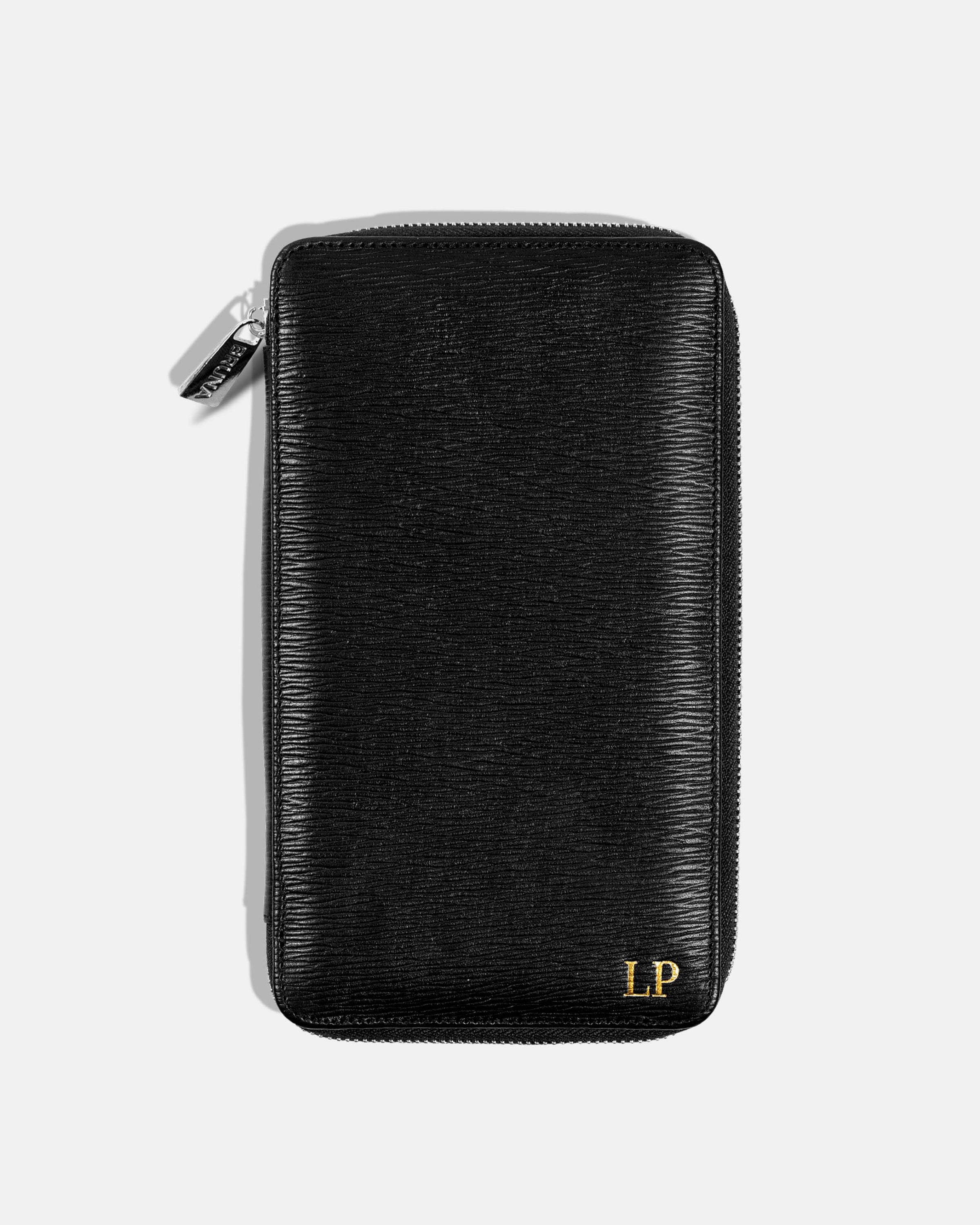 Zippered Holder for 4 Passports - Black Phantom