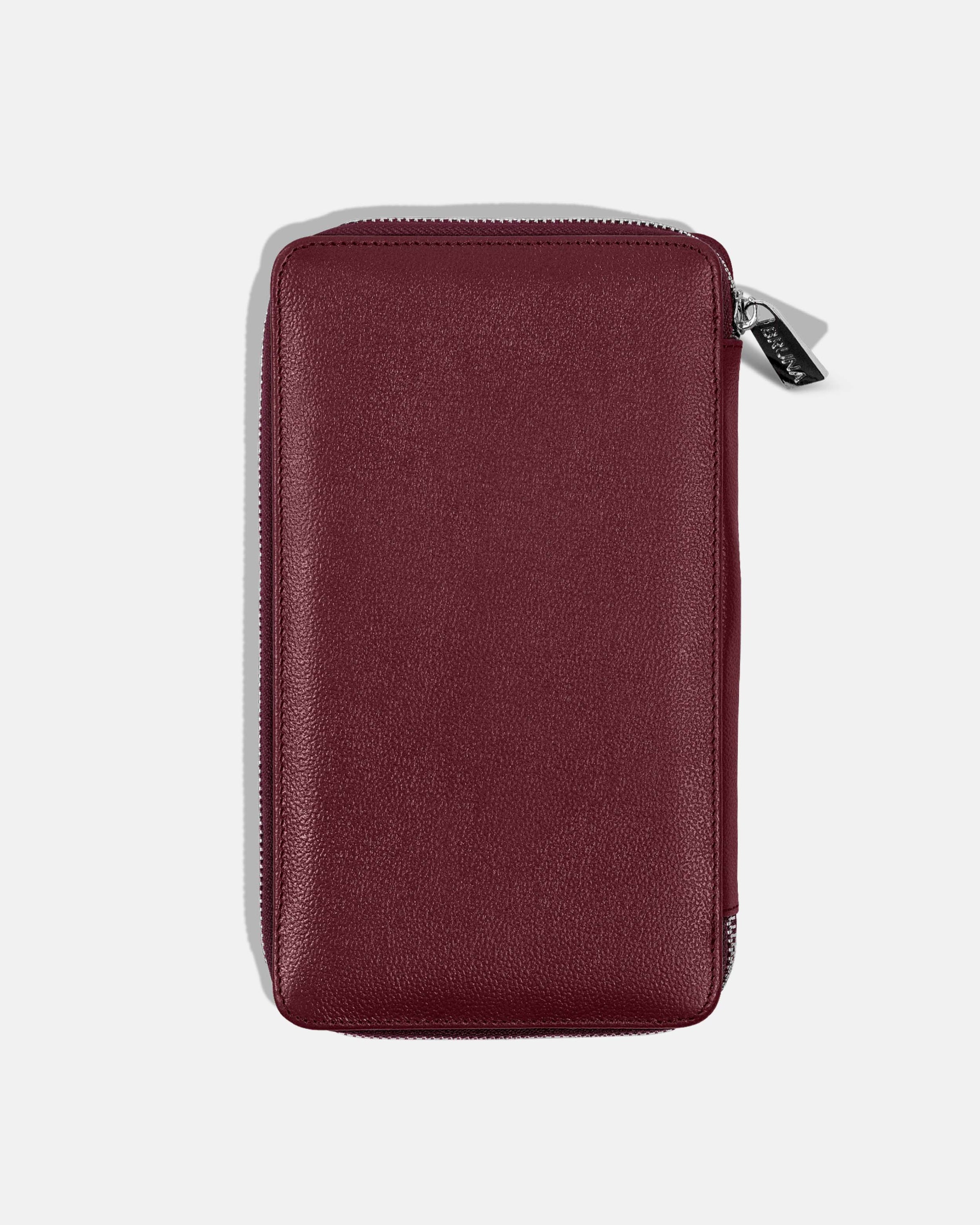 Funda con Cierre para 4 Pasaportes - Burgundy