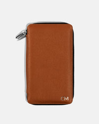 Zippered Holder for 4 Passports - Sahara Brown