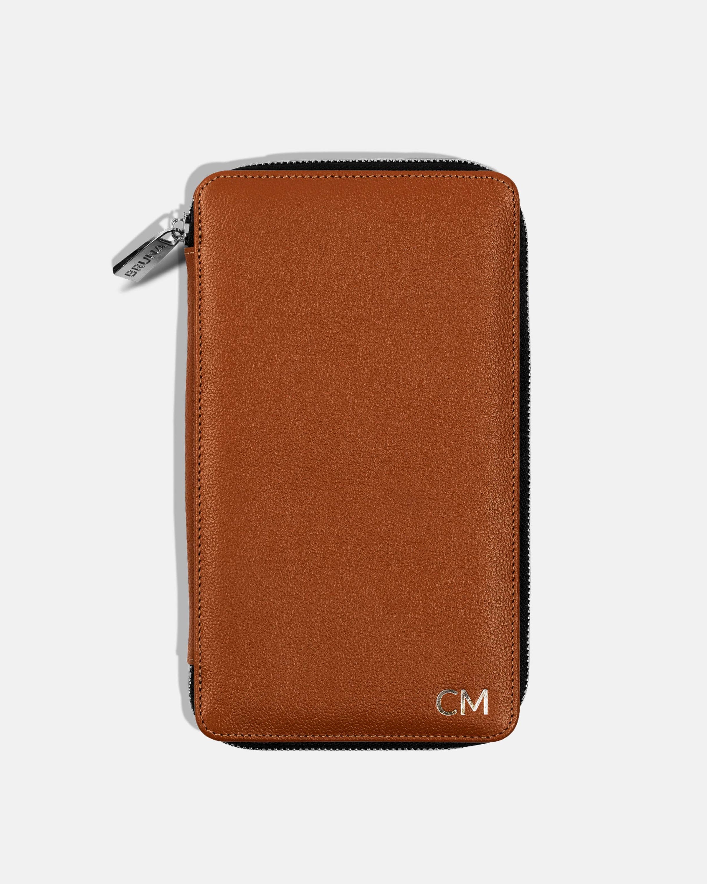 Zippered Holder for 4 Passports - Sahara Brown