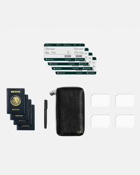 Zippered Holder for 4 Passports - Black Phantom
