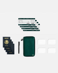 Funda con Cierre para 4 Pasaportes - Forest Green
