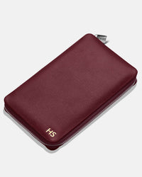 Funda con Cierre para 4 Pasaportes - Burgundy