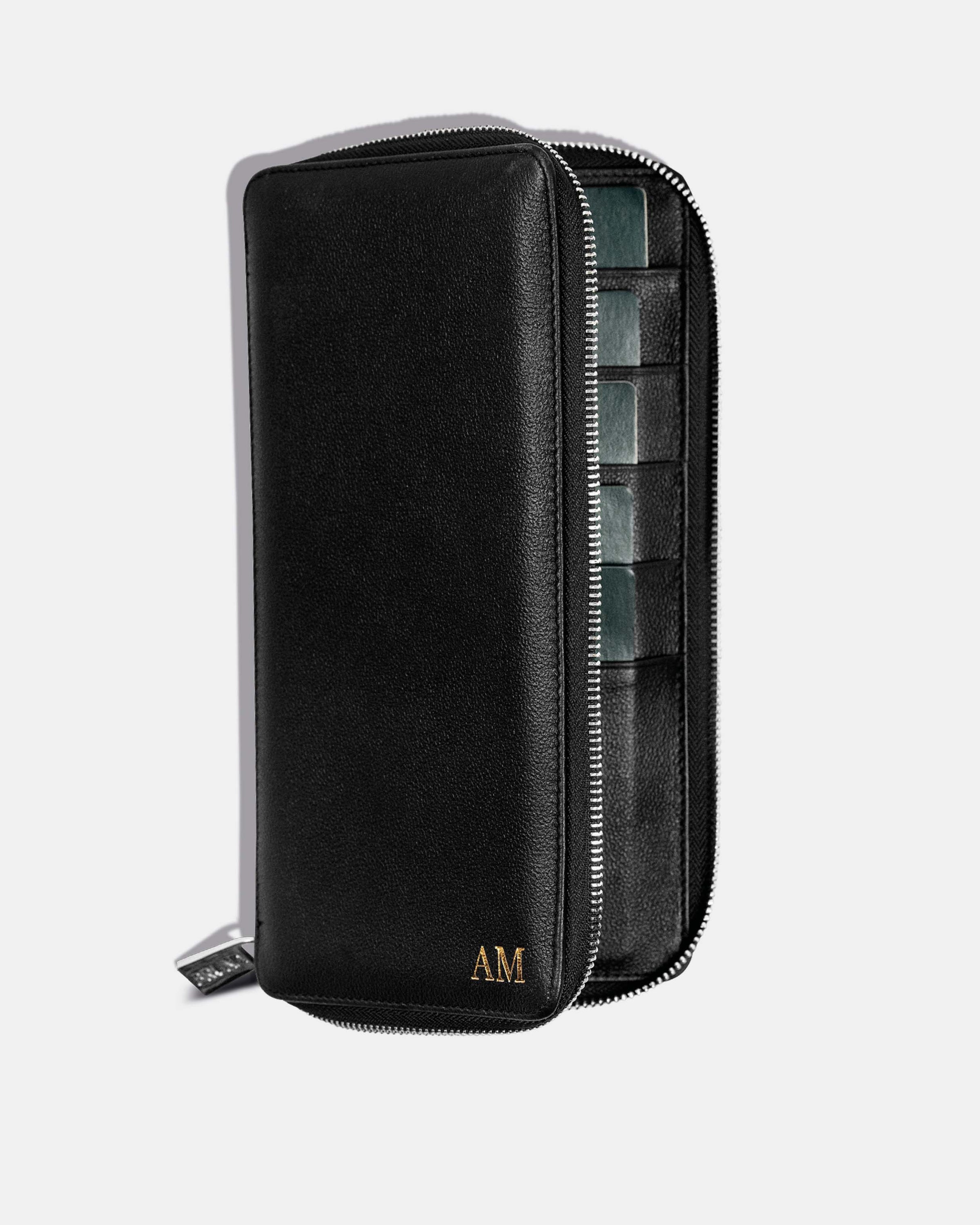 Funda con Cierre para 5 Pasaportes - Black Caviar