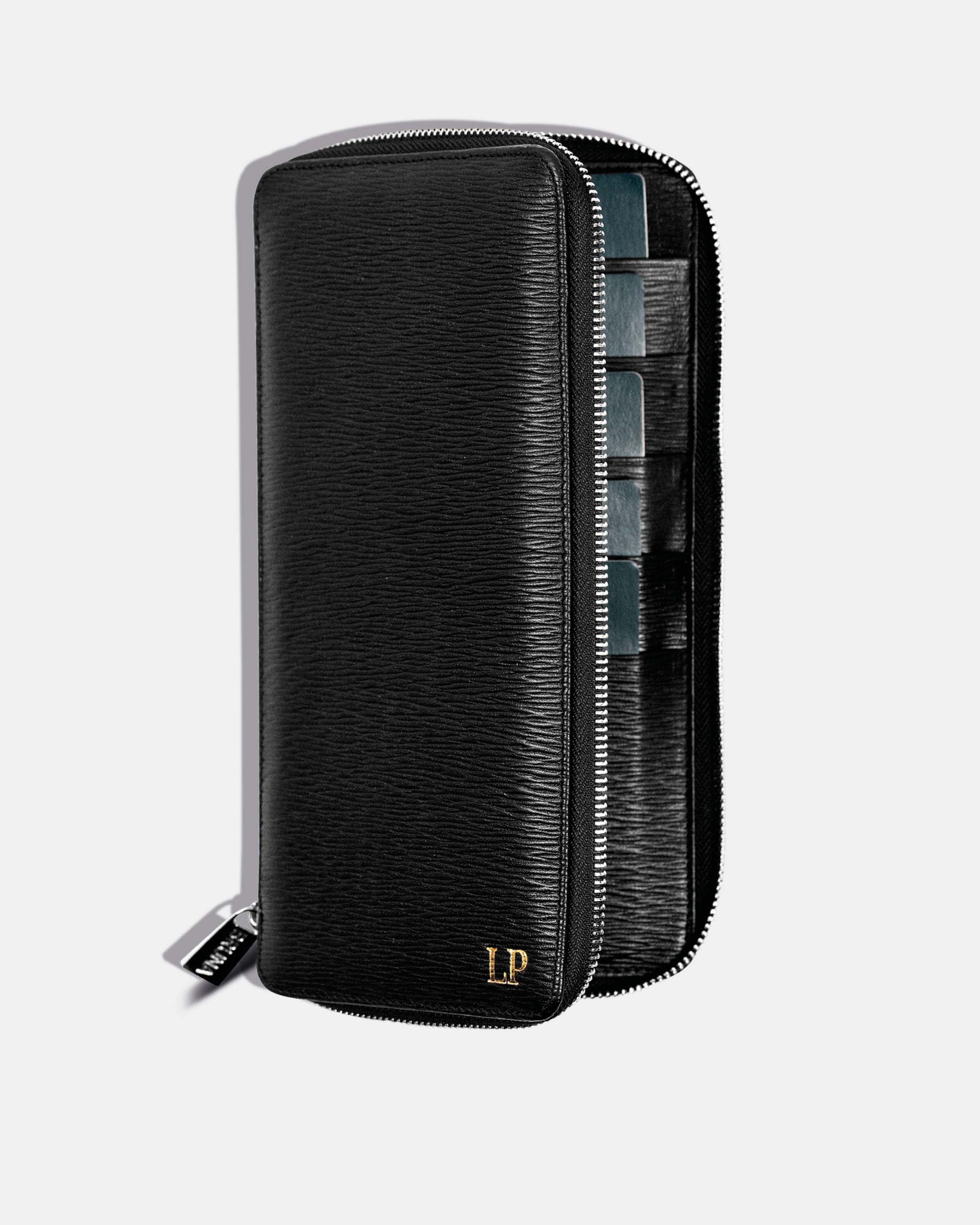 Zippered 5-Passport Holder - Black Phantom
