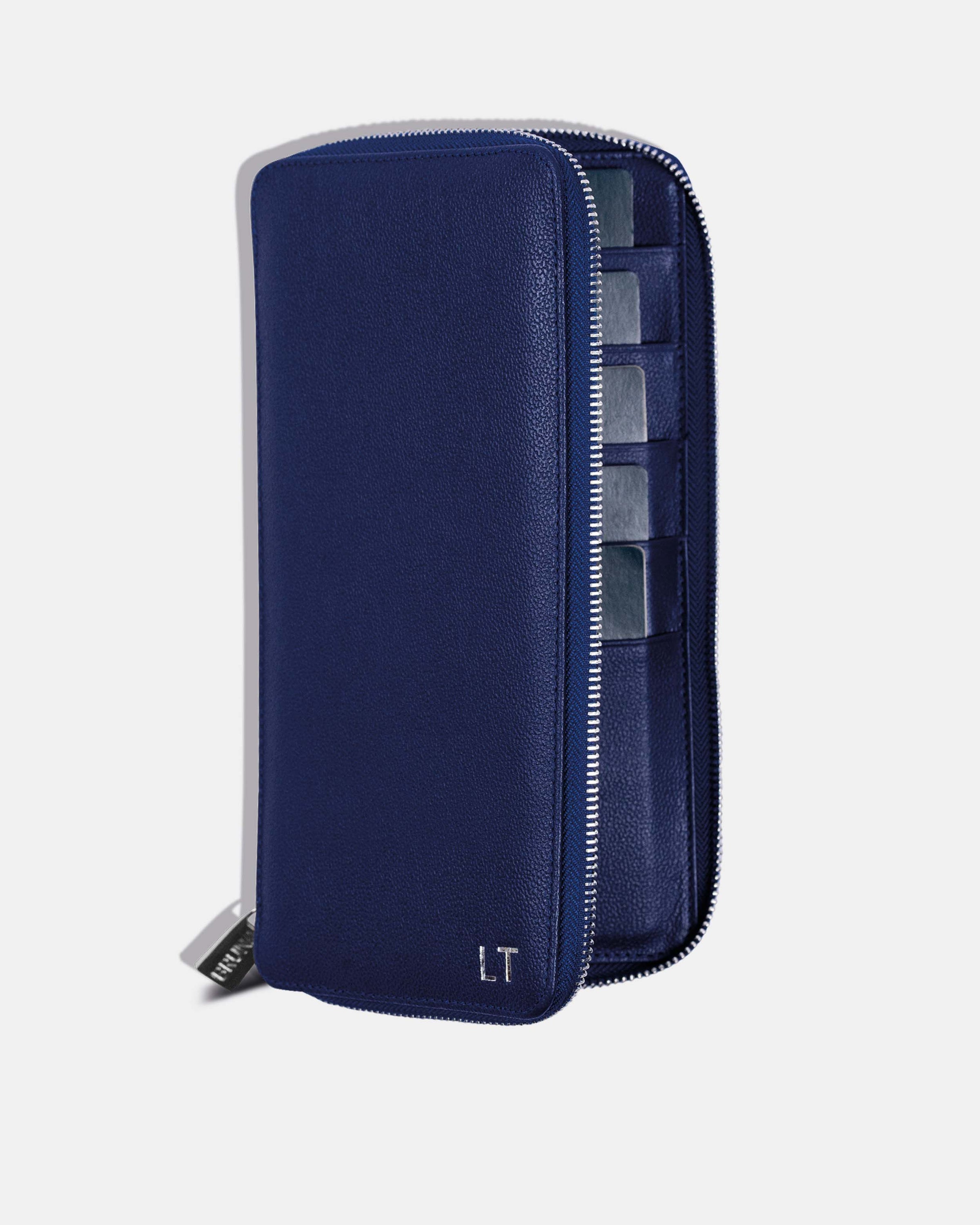 Funda con Cierre para 5 Pasaportes - Navy Blue