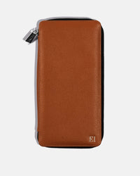 Funda con Cierre para 5 Pasaportes - Sahara Brown