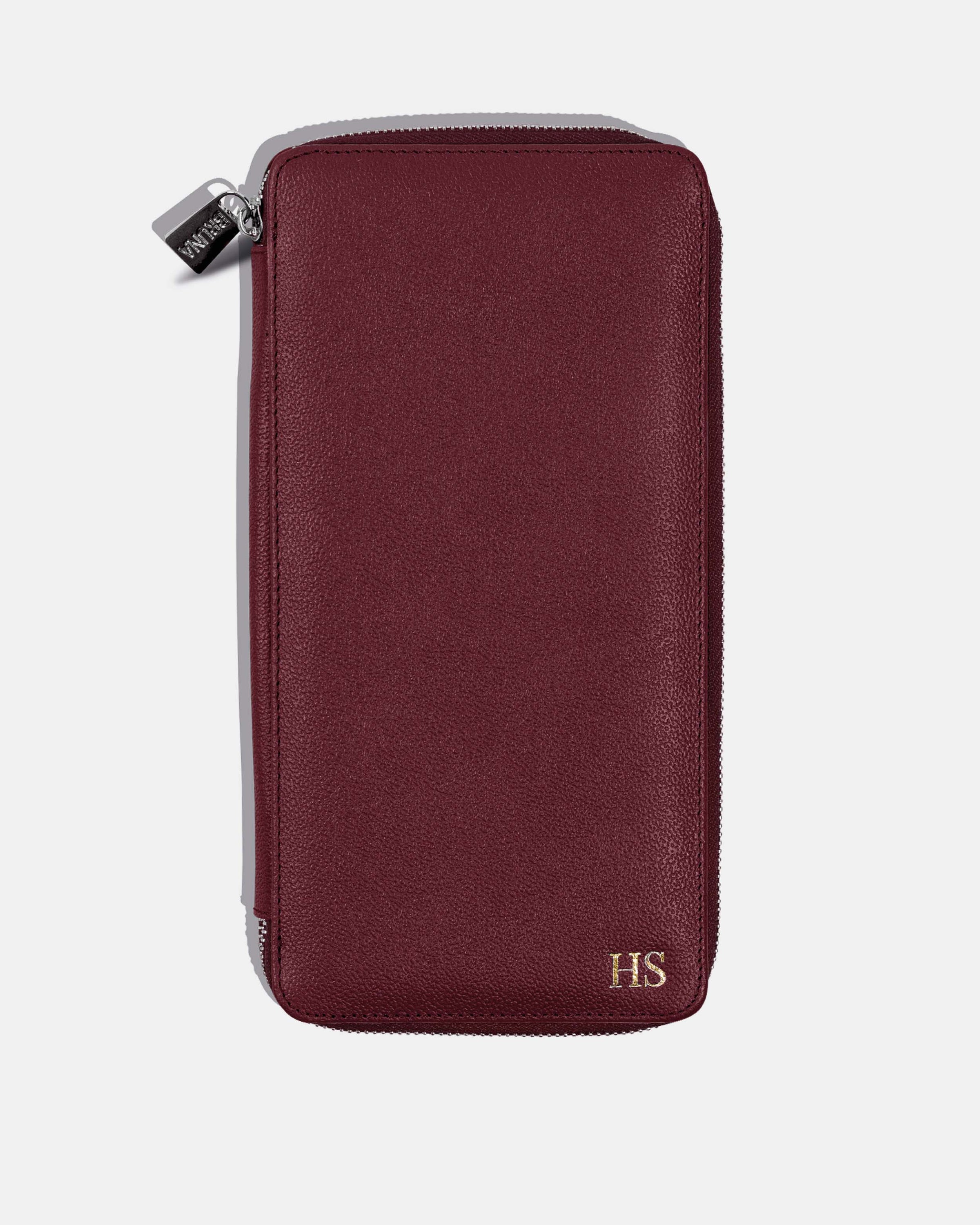 Funda con Cierre para 5 Pasaportes - Burgundy