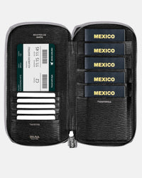 Zippered 5-Passport Holder - Black Phantom