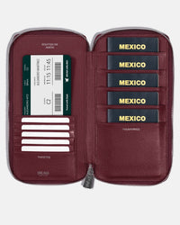 Funda con Cierre para 5 Pasaportes - Burgundy
