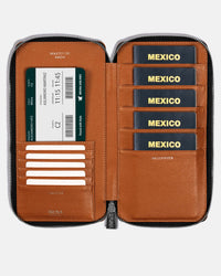 Funda con Cierre para 5 Pasaportes - Sahara Brown
