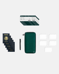 Funda con Cierre para 5 Pasaportes - Forest Green
