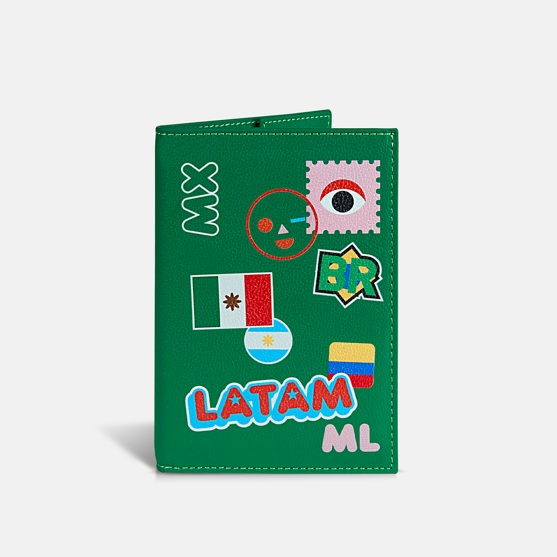 Funda Para Pasaporte Individual - Álex Siordia X BRUNA - Bali Green