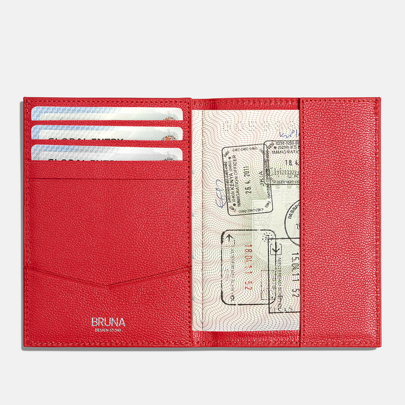 Funda Para Pasaporte Individual - Álex Siordia X BRUNA - Tokyo Red