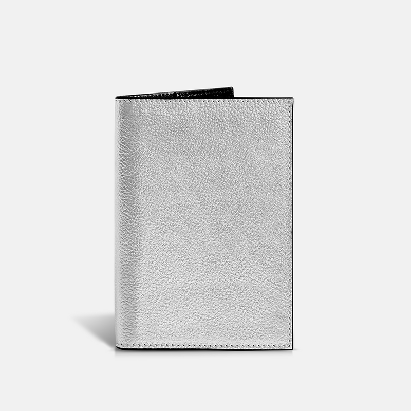 Individual Passport Cover - Silver Metallic