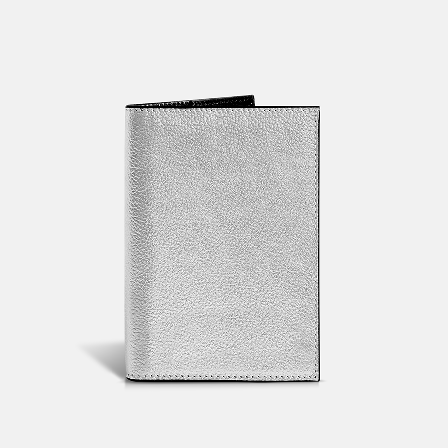 Funda Clásica para 1 Pasaporte - Silver Metallic