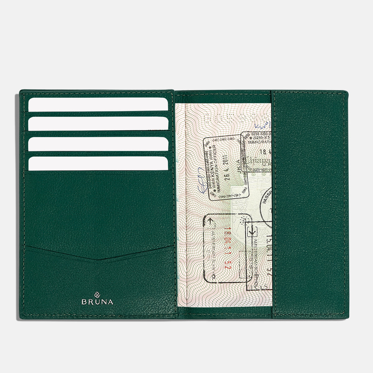 Funda Clásica para 1 Pasaporte - Forest Green