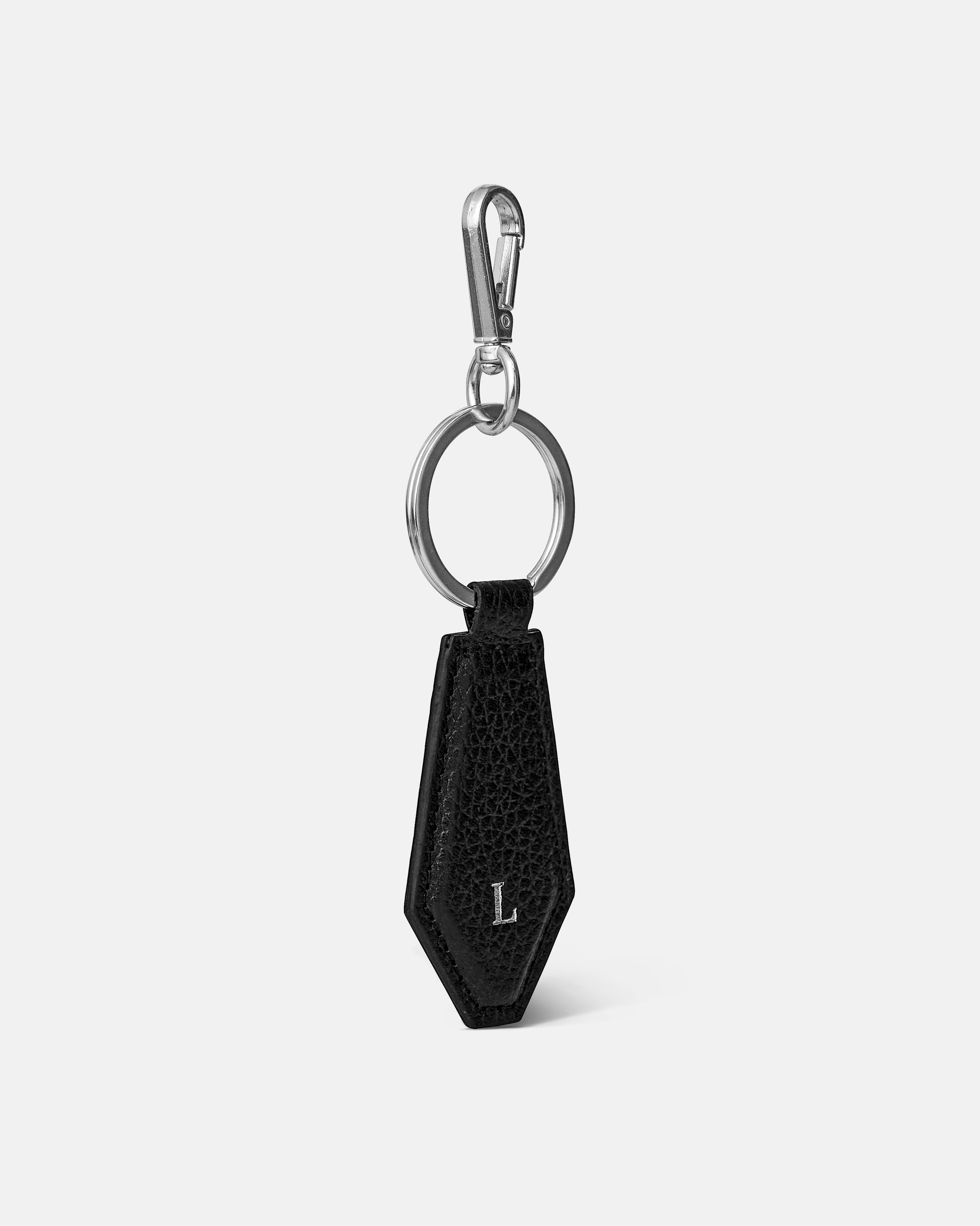 Bruna Key Ring - Black Caviar