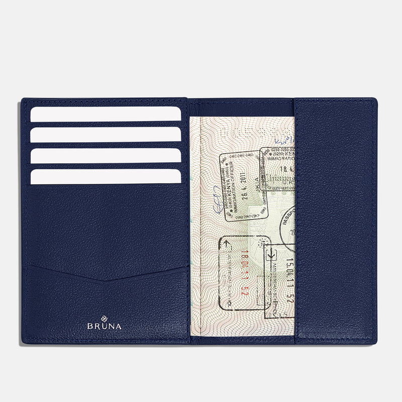 Funda Clásica para 1 Pasaporte - Navy Blue