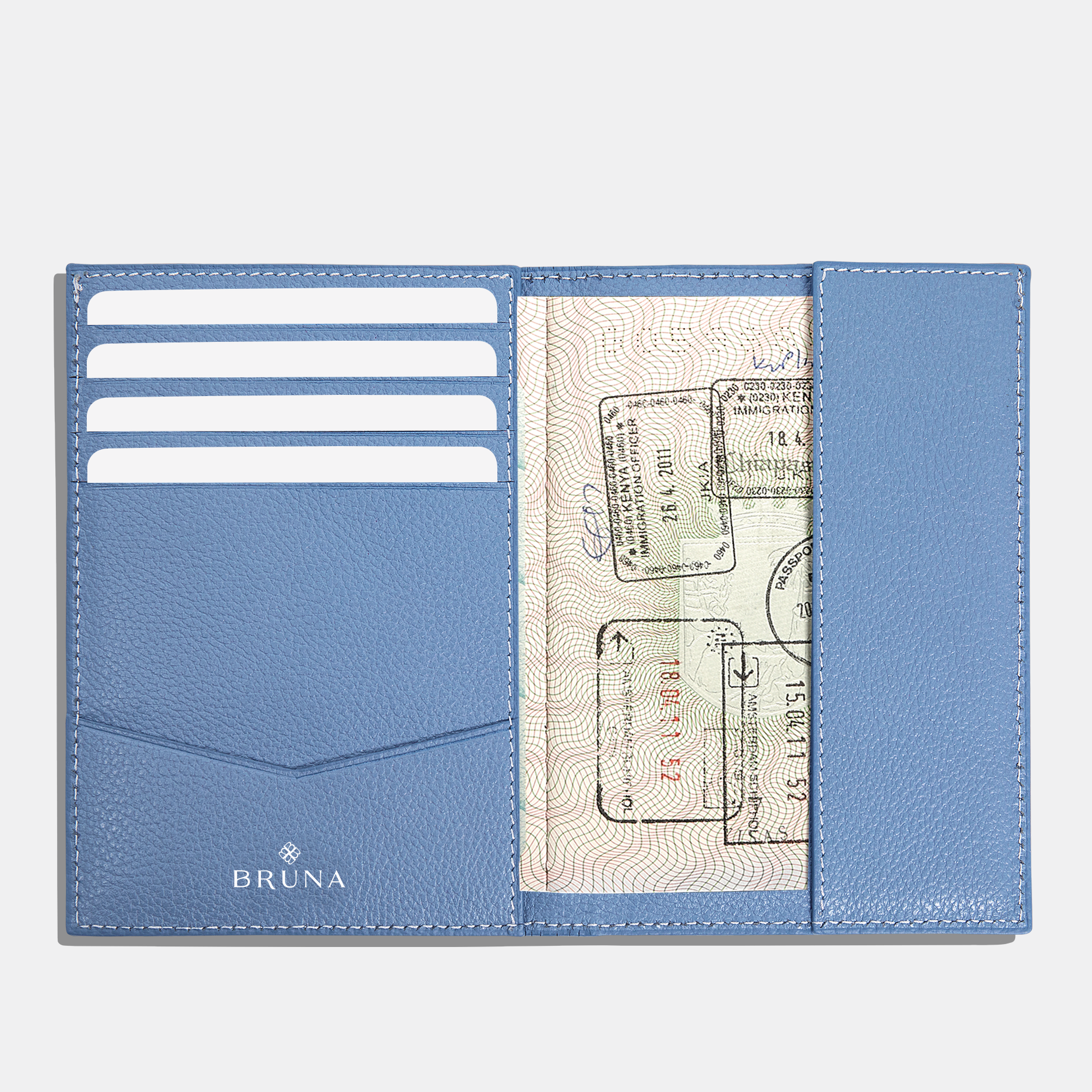 Funda Clásica para 1 Pasaporte - Sky Blue