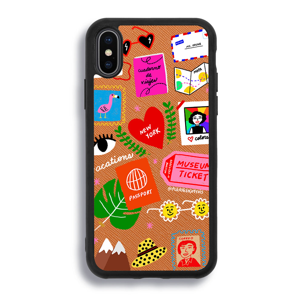 Wanna Travel? by Please Enjoy This - iPhone X/XS - Tobacco Brown