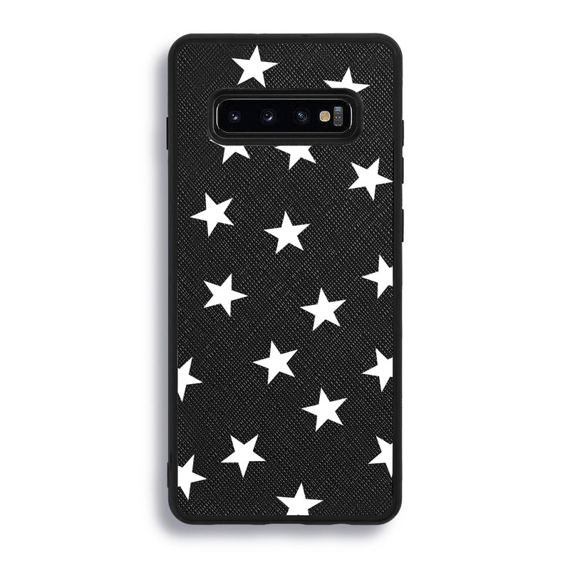 White Stars - Samsung S10 Plus - Black Caviar 