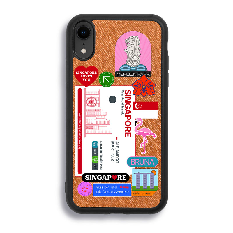 Singapore City Stickers - iPhone XR - Tobacco Brown